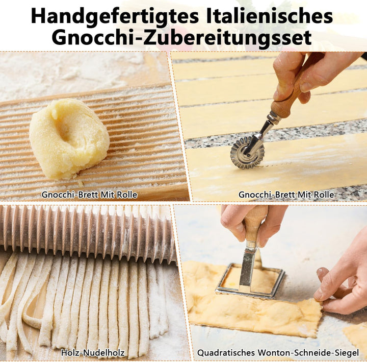 12 Stück Manuelle Nudelmaschine, Nudelherstellung Werkzeugset mit Nudeltrockengestell, Nudelwalze, G