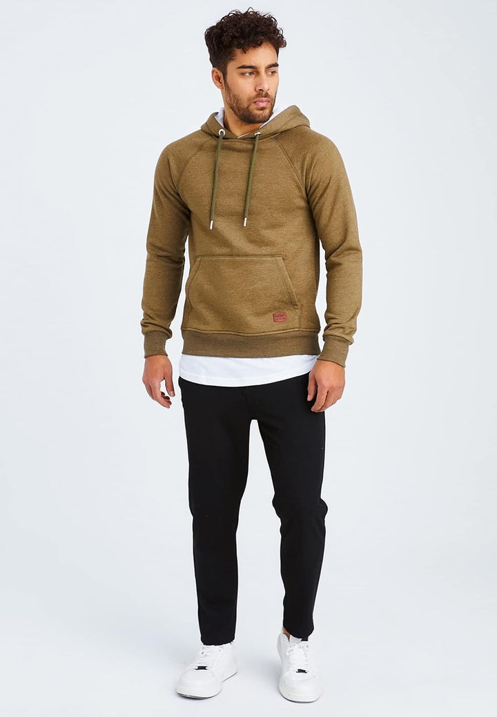 Leif Nelson Herren Pullover Hoodie Kapuzenpullover Longsleeve Basic Sweatshirt Sweater LN8153 S Khak