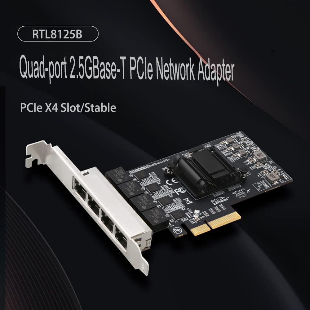 Quad-Port 2.5GBase-T PCIe Netzwerk Adapter RTL8125B 2500/1000/100Mbps PCI Express Gigabit Ethernet K