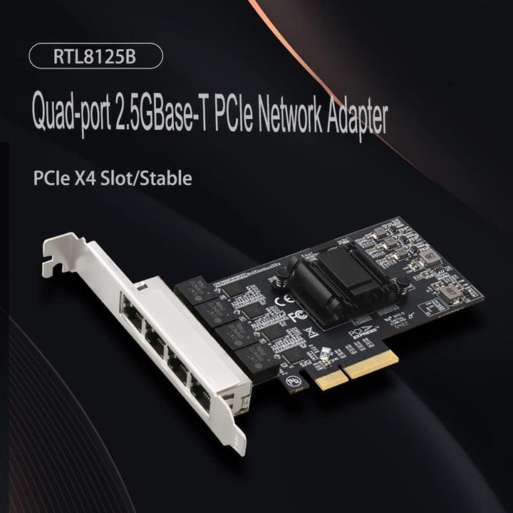 Quad-Port 2.5GBase-T PCIe Netzwerk Adapter RTL8125B 2500/1000/100Mbps PCI Express Gigabit Ethernet K