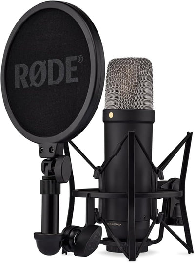 RØDE NT1 5. Generation Grossmembran-Kondensatormikrofon mit XLR- und USB-Ausgängen (Schwarz) & Focus