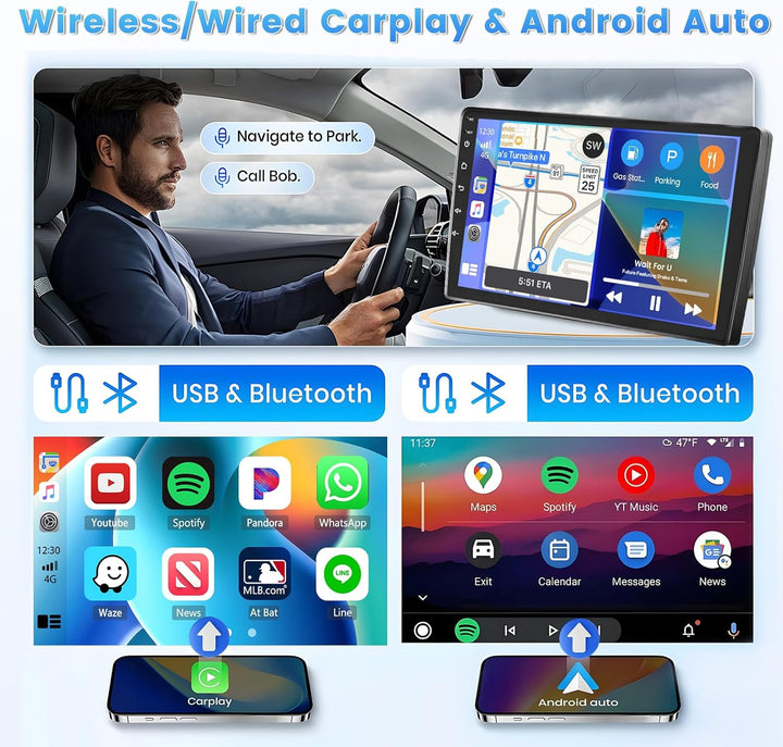 [2G+64G] Hikity Autoradio Navi Für FIAT Doblo 2010-2015 Opel Combo 2011-2018 Android 13 Wireless Car