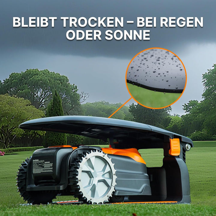 LawnMaster Mähroboter Garage 952641 – Wetterfestes Dach ohne Signalverlust, zuverlässiger Schutz vor