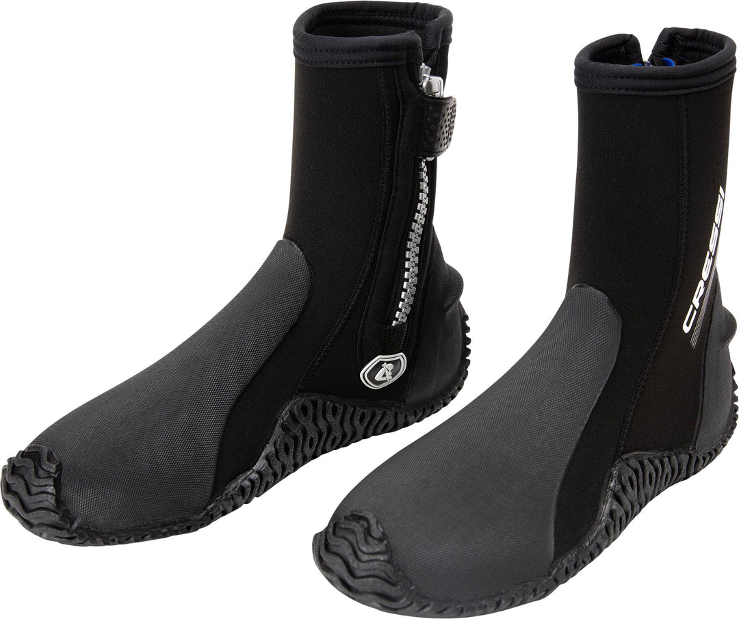 Cressi Korsor Semi Rigid Sole Boots - Tauchstiefel mit halbstarrer Sohle, Schwarz, Erhältlich 3_5_7