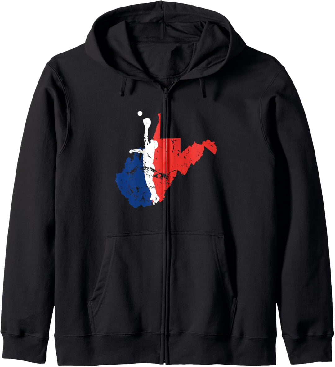 West Virginia Baseball Outfielder Handschuh American Flag Kapuzenjacke