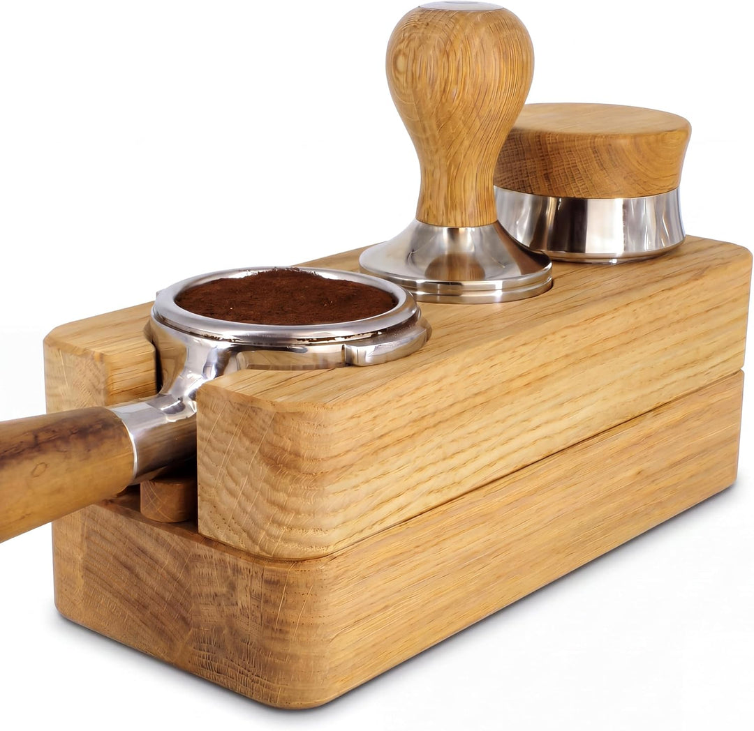 Clara Coffee Tamperstation | Tamper Station aus schönem Holz Für Siebträger: Durch Gutes Barista Zub