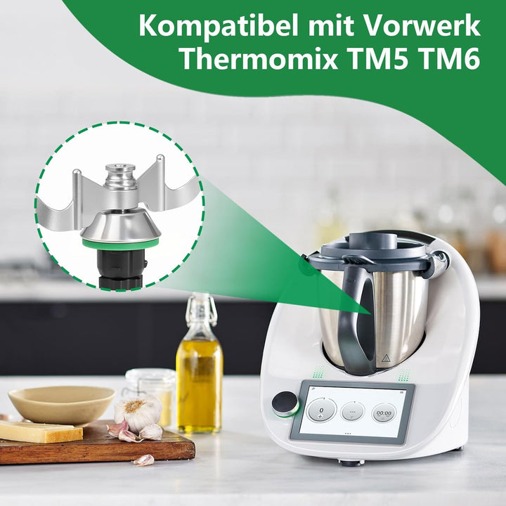 Teigmesser für Thermomix TM6, TM5, Edelstahl Teigmischmesser, Kein Teig-Rückstand und Schmutzkontami