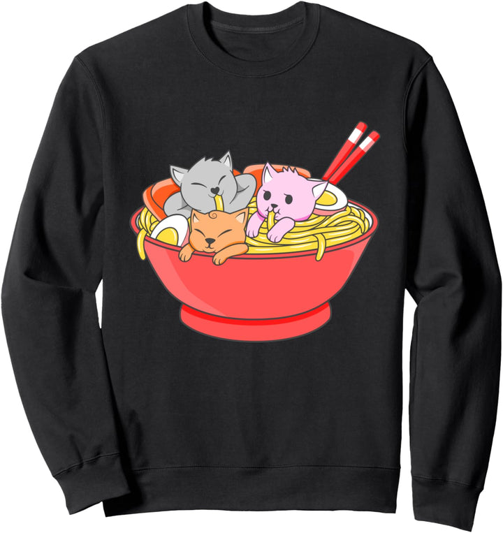 Anime Japanisch Katze Ramen Kawaii Ramen Nudel Leben Sweatshirt