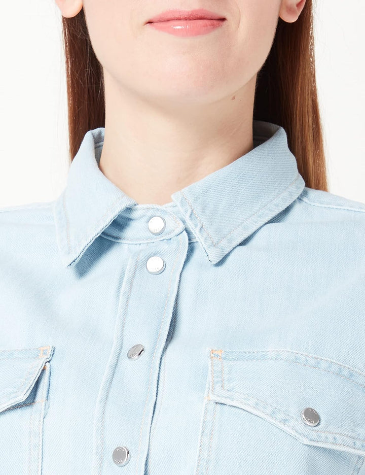 BOSS Damen C_birain Blouse 40 Open Blue460, 40 Open Blue460