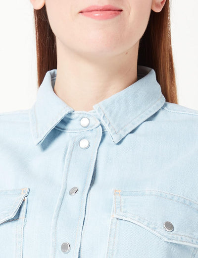 BOSS Damen C_birain Blouse, Open Blue460