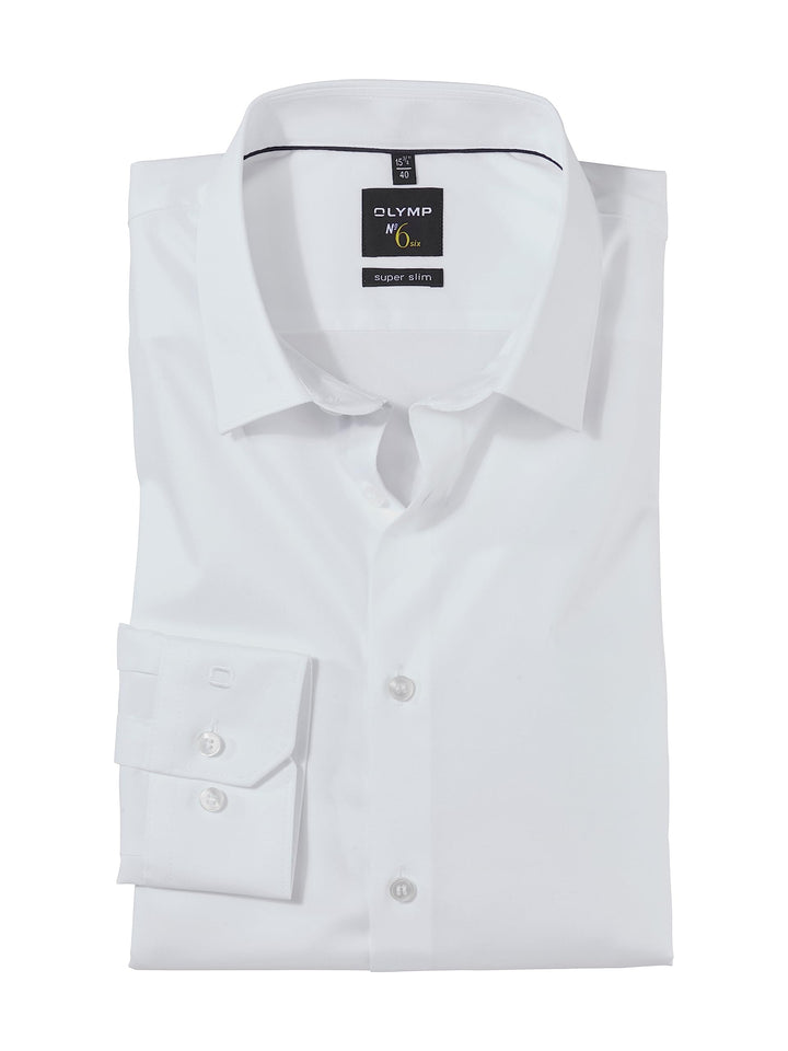 OLYMP Herren Businesshemd Langarm Level Five,Einfarbig,Body fit,Royal Kent 39 Weiss 00, 39 Weiss 00
