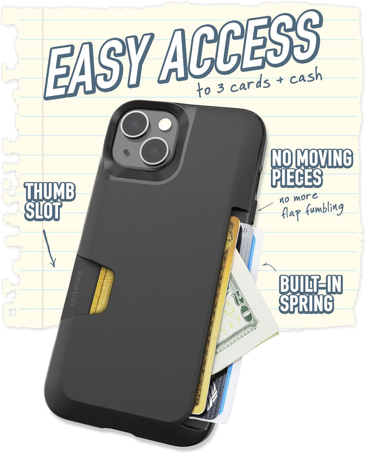 Smartish iPhone 13 Wallet Case – Wallet Slayer Vol. 1 [Slim + Schutz] Kreditkartenetui – Black Tie A