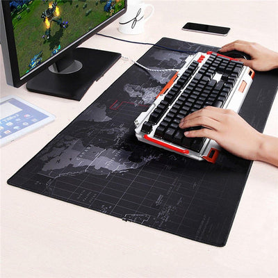 Grosses Mauspad, Gaming-Mauspad, XXL-Mauspad, Büro, Mousepad mit Weltkarte für Maus und Computer, 70