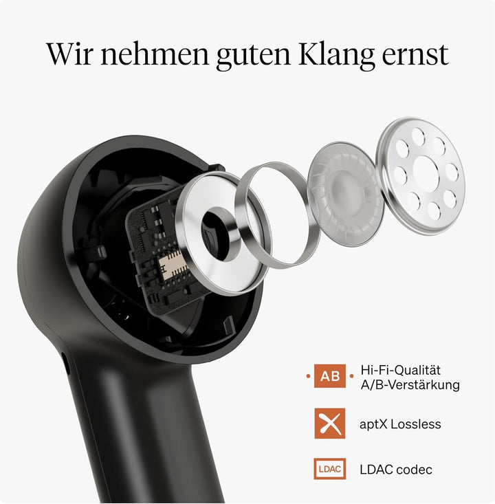 Cambridge Audio Melomania A100 True - Wireless In-Ear Kopfhörer, leicht, Adaptives ANC, aptX™ Lossle