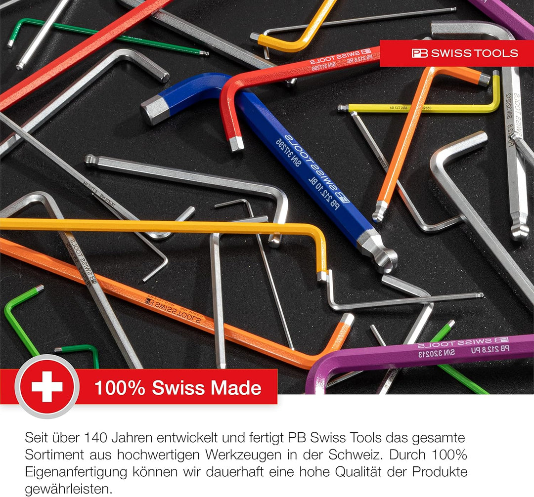 PB Swiss Tools 100° Innensechskantschlüssel Set 1,5-10 mm, 2210.H-10 CN