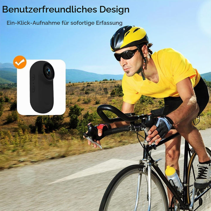 OBEST Mini Action Cam Nachtsicht 360 Action Kamera Bodycam mit 0,85 Display, 1080P Vlog POV Camera M