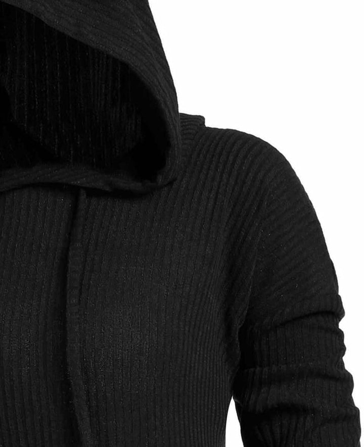 Lange Umhang mit Kapuze DamenVintage Einfarbig Poncho RobeHalloween KostümLeichte TrenchcoatWinddich
