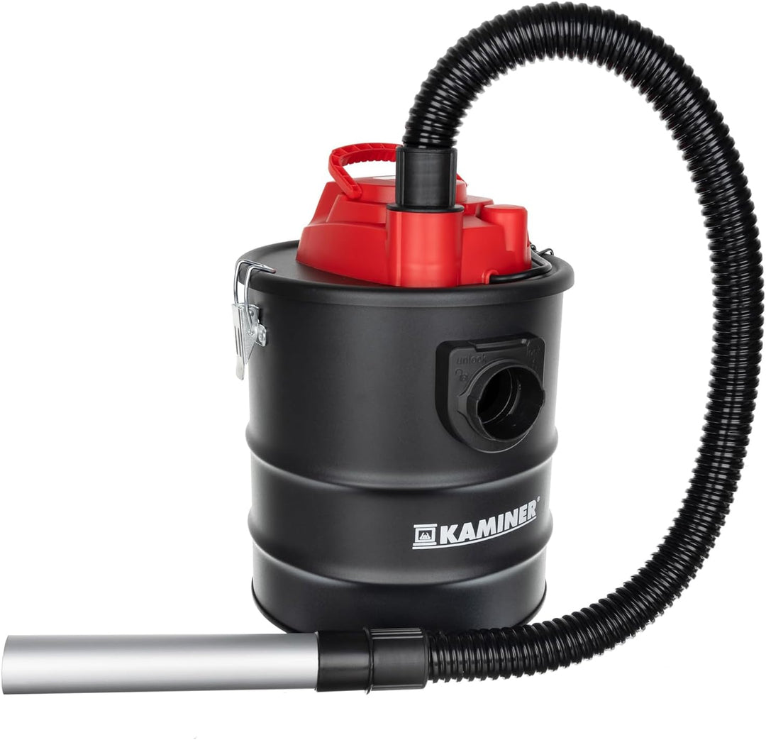 KAMINER Aschesauger 15 L, 1200 W, 20 kPa, HEPA + Textilfilter, Blasfunktion, Metall-Ansaugrohr, 2 Al