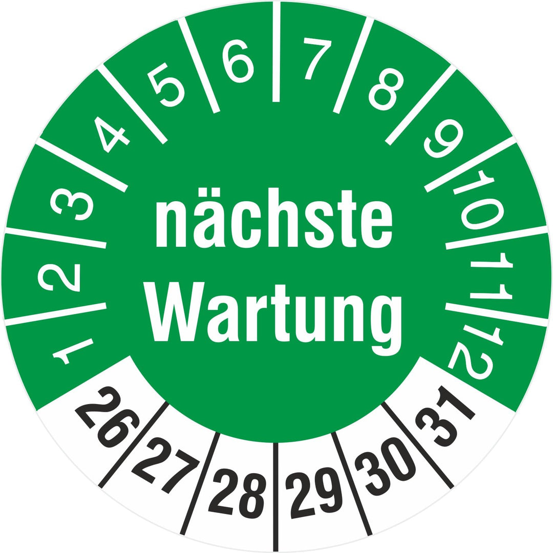1000 Prüfplaketten nächste Wartung 18 mm Prüfetiketten 2022-2027 1000 18mm Durchmesser, 1000 18mm Du