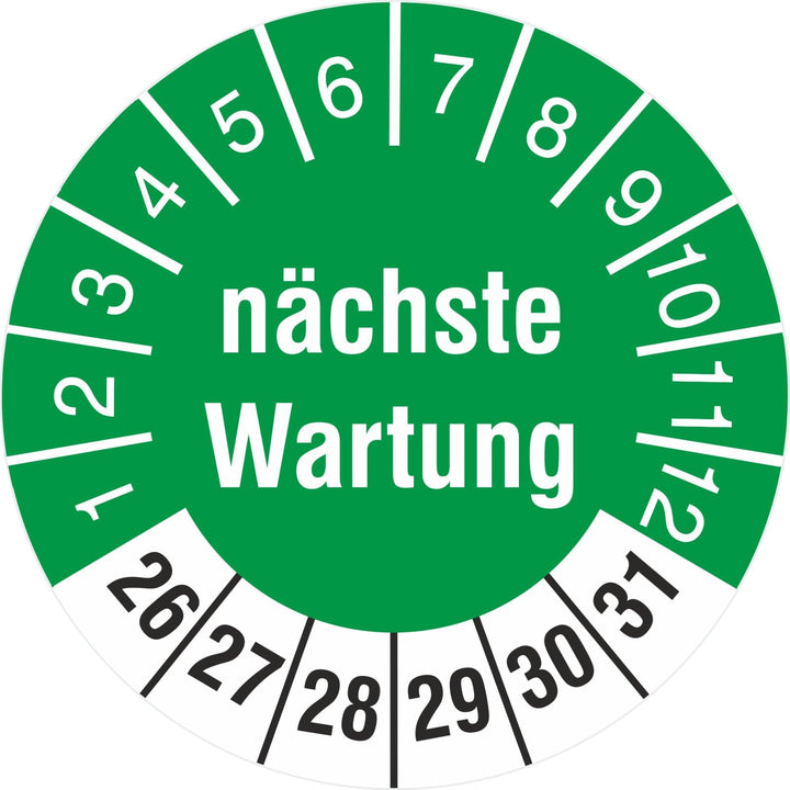 1000 Prüfplaketten nächste Wartung 18 mm Prüfetiketten 2022-2027 1000 18mm Durchmesser, 1000 18mm Du