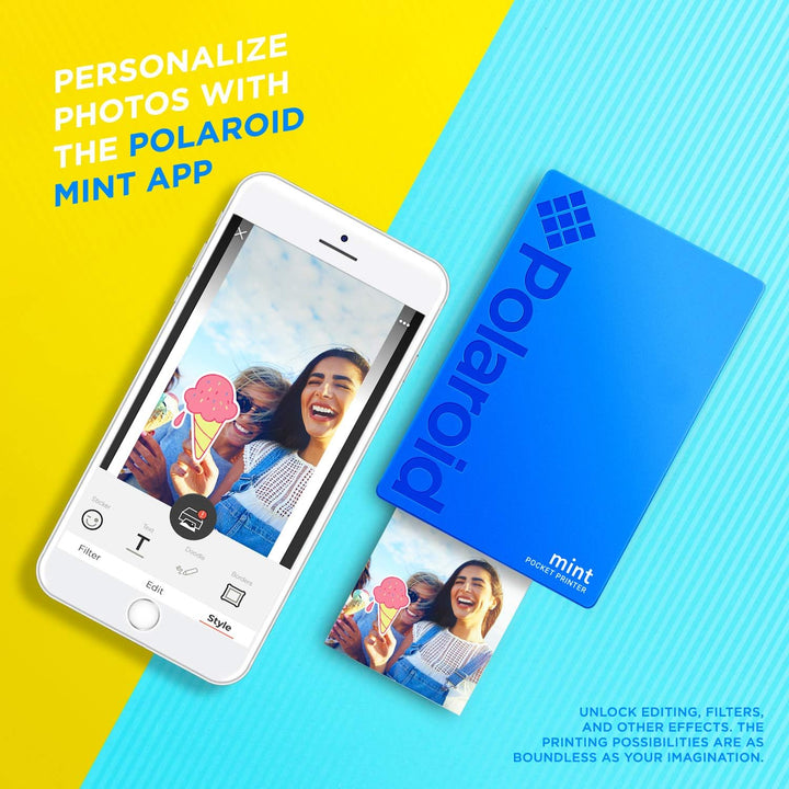 Polaroid Mint: Taschendrucker mit Zink-Papier. Bluetooth für Android- und iOS-Geräte. Druckt in selb