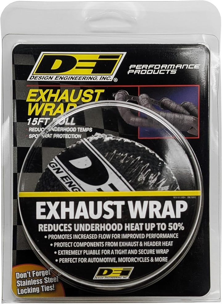 Design Engineering Dei 457 Auspuff Wärme Wrap, 2,5 cm X 50 'Roll – Tan 2\" x 15' Roll schwarz, 2\" x
