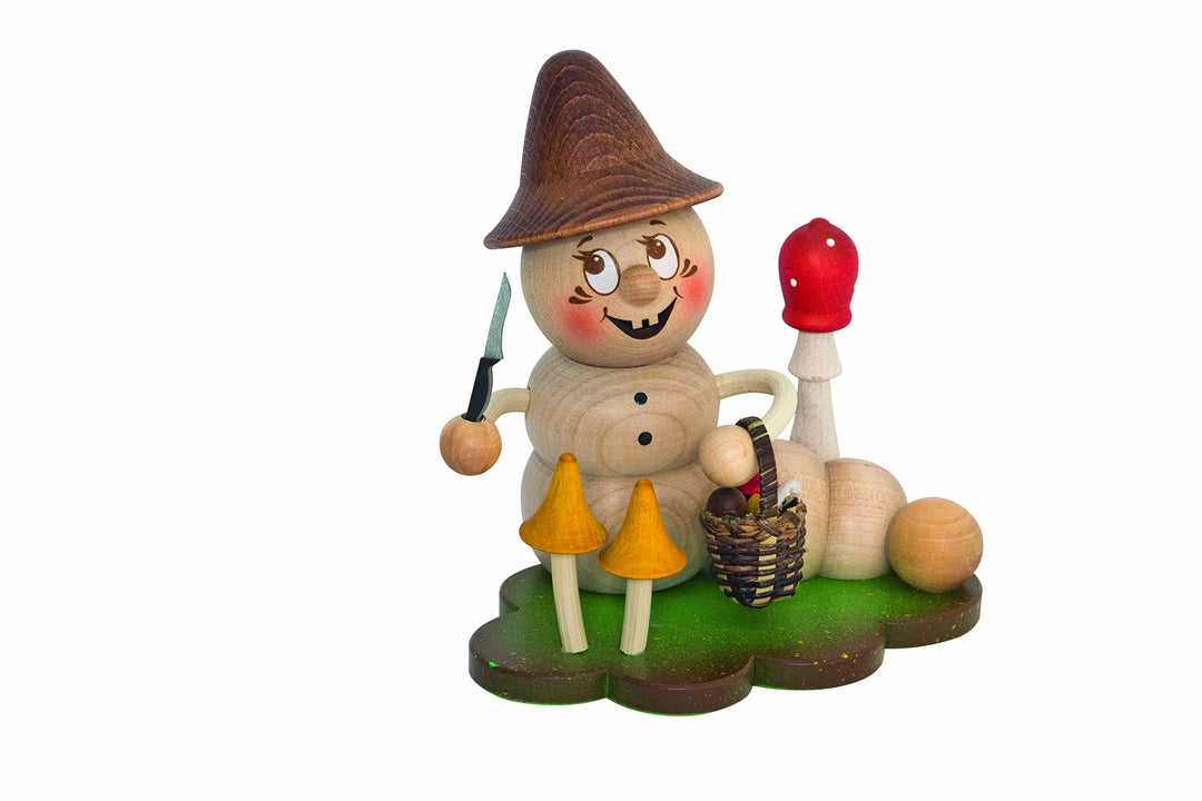 Kuhnert Drechslerei Räucherfigur Wurm Pilz-Rudi - Räuchermann aus Holz