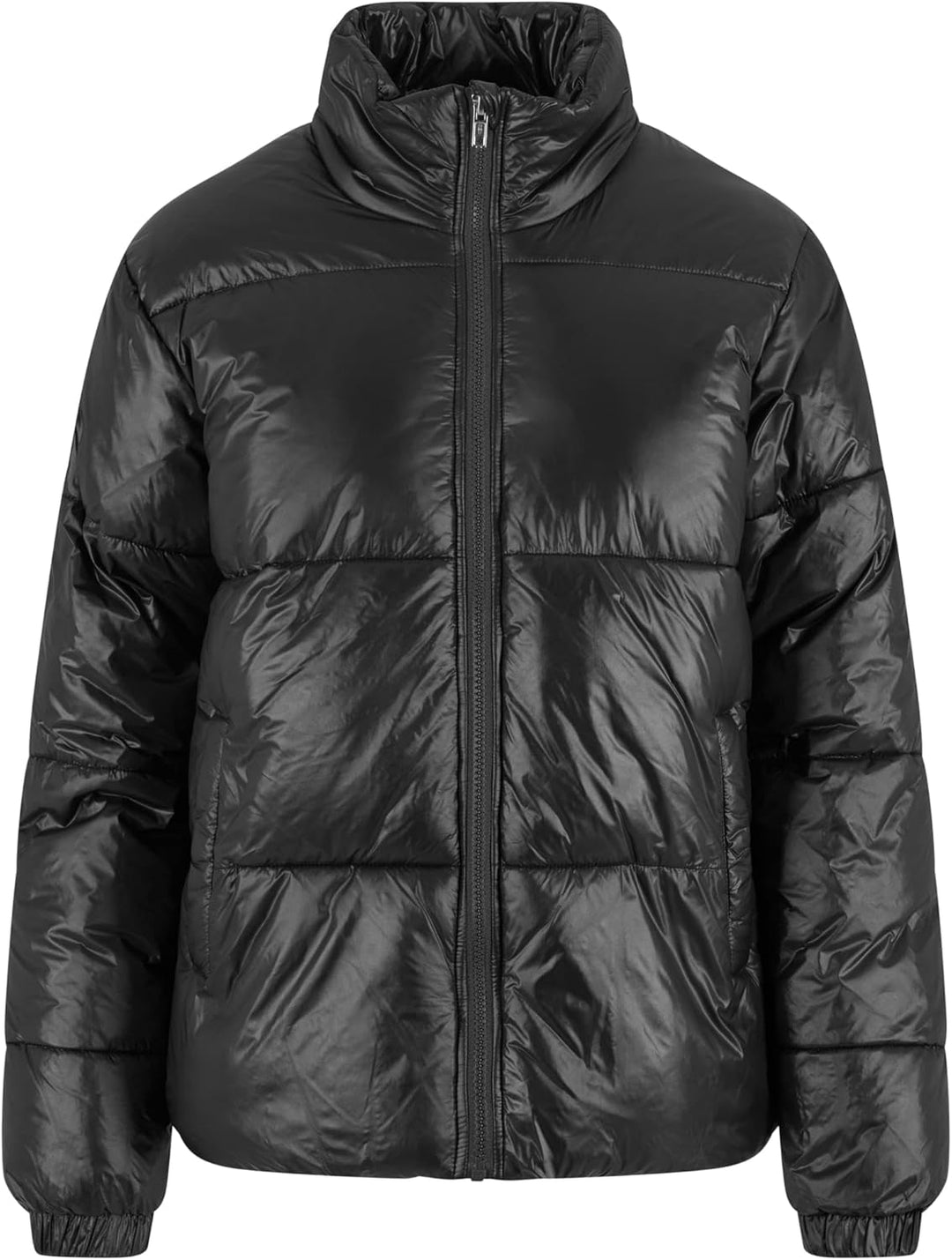 Urban Classics Ladies Recycled Short Shiny Puffer Jacket XS Schwarz, XS Schwarz