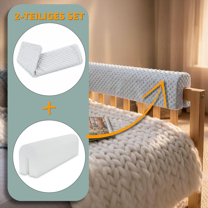 Totsy Baby Bettkantenschutz für Kinderbetten 70 cm - Schutz für Bettrahmen Kantenschutz Kinder Babyb