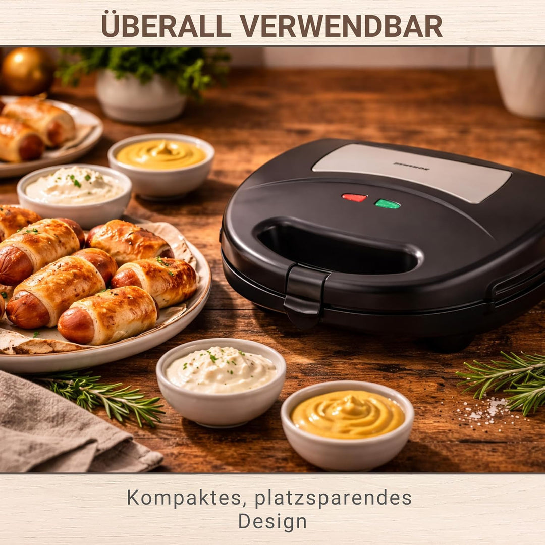 Syntrox Germany Pigs in a Blanket Würstchen im Schlafrock Maker Chefmaker SM-1300W Pretzel Nugget mi