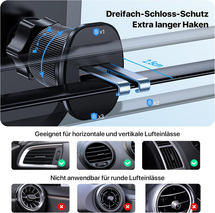 Miracase Handyhalterung Auto[Super stabil &Starker Saugnapf] Handyhalter Auto für Armaturenbrett Win