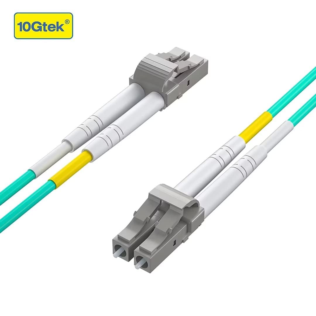 10Gtek [2 Stück] LC zu LC OM3 Multimode Duplex 30-Meter, LWL Glasfaser Patchkabel Fibre Optic Patch