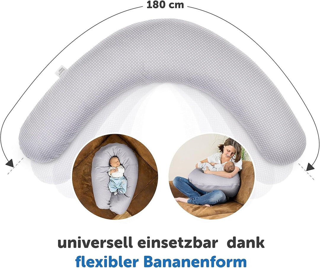 Theraline Stillkissen & Schwangerschaftskissen Dodo Pillow Premium - 180 cm inkl. Bezug aus Baumwoll