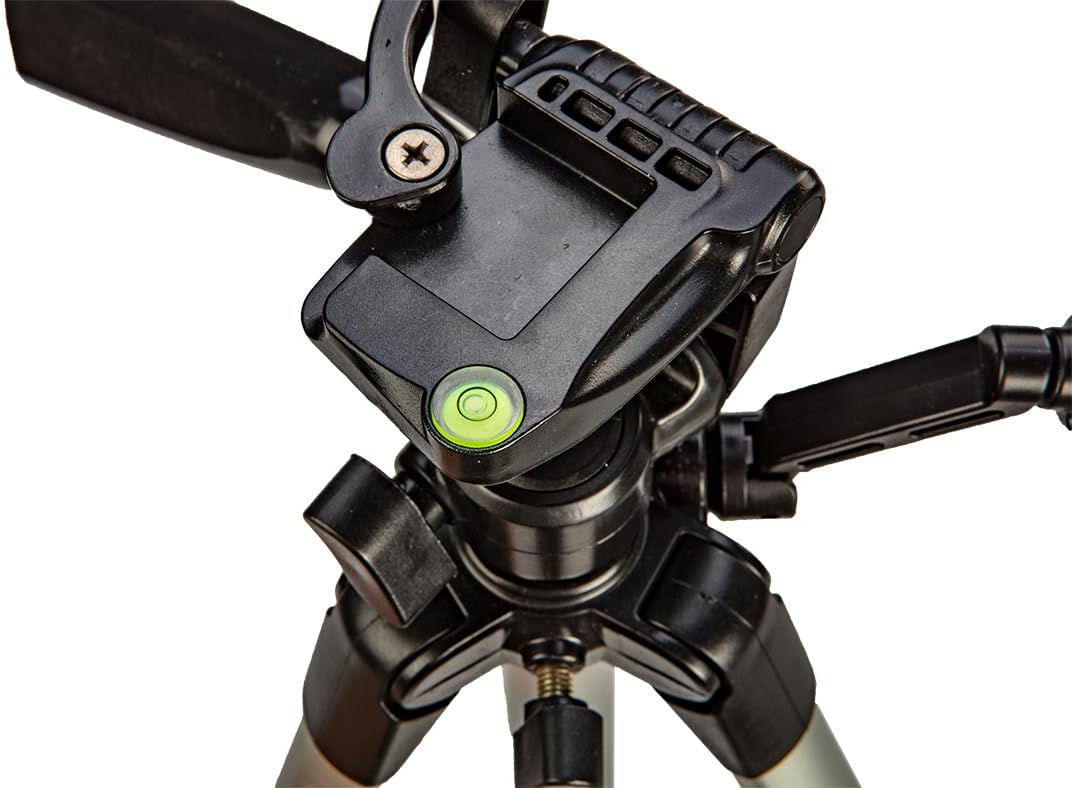 NEO TOOLS Stativ Aluminium 1,5 m mit 1/4 Zoll Gewinde | höhenverstellbares Dreibeinstativ für Kreuzl