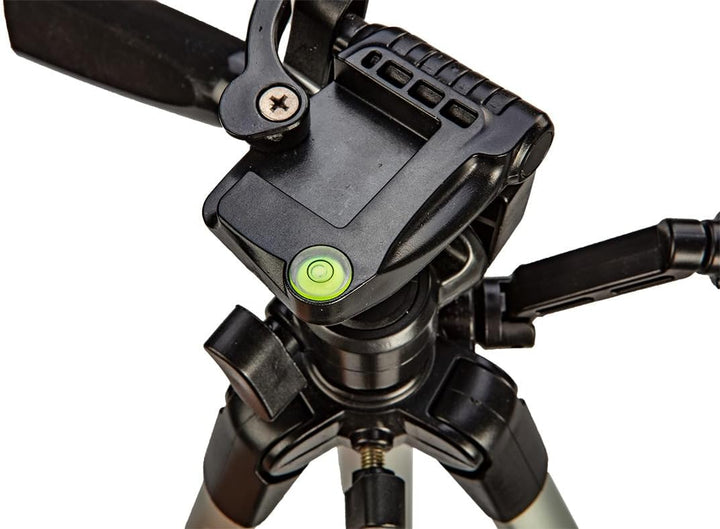 NEO TOOLS Stativ Aluminium 1,5 m mit 1/4 Zoll Gewinde | höhenverstellbares Dreibeinstativ für Kreuzl