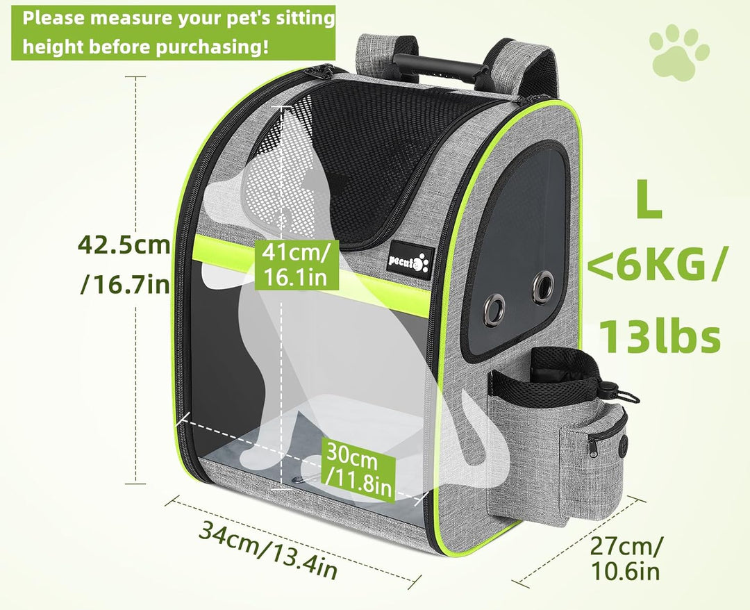 pecute Hunderucksack, Erweiterbar Faltbar, Katzenrucksack Grosse Katzen mit Anti-offener Reissversch