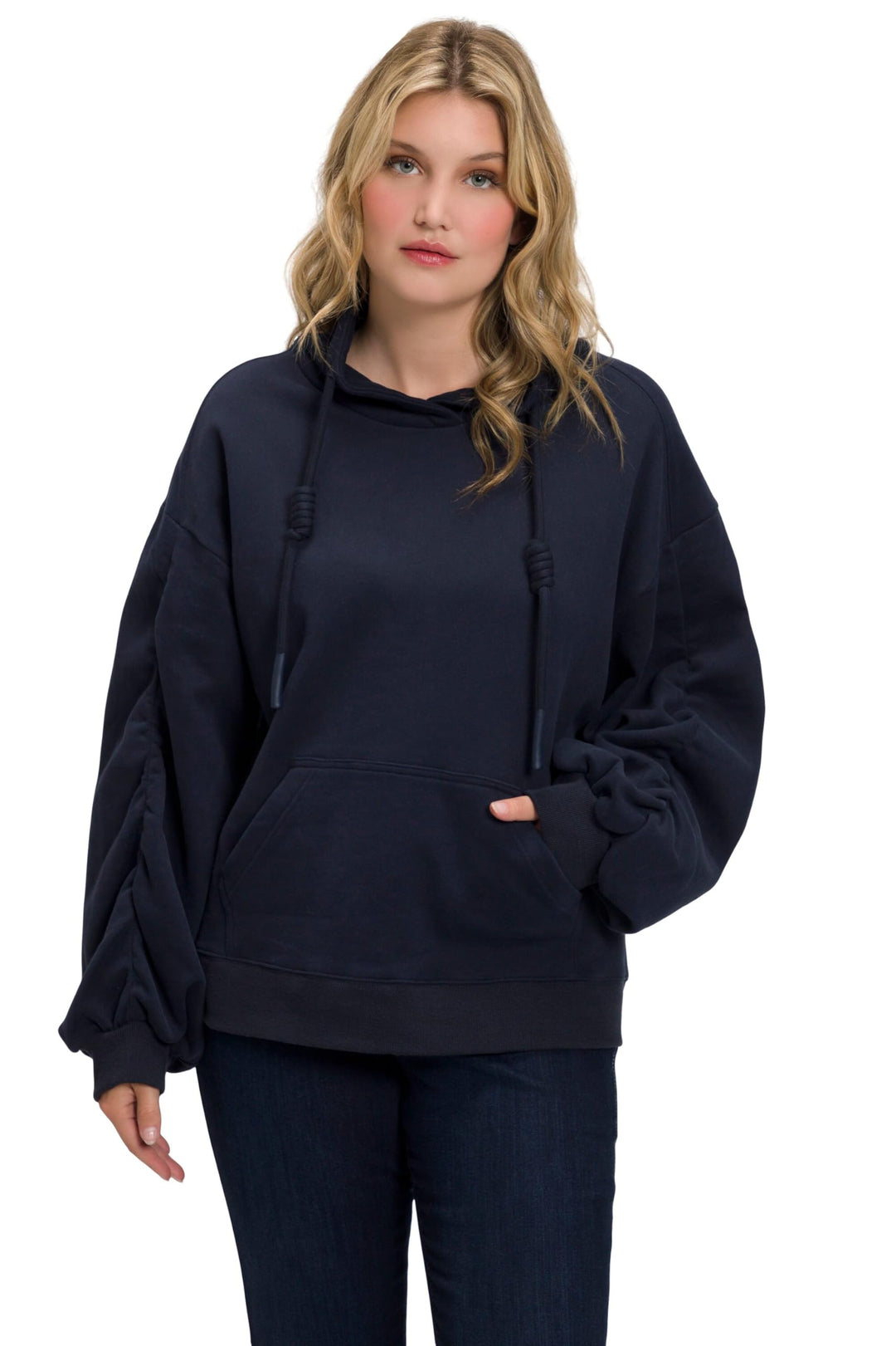 Ulla Popken Damen Sweatshirt Marine 46-48, Marine 46-48