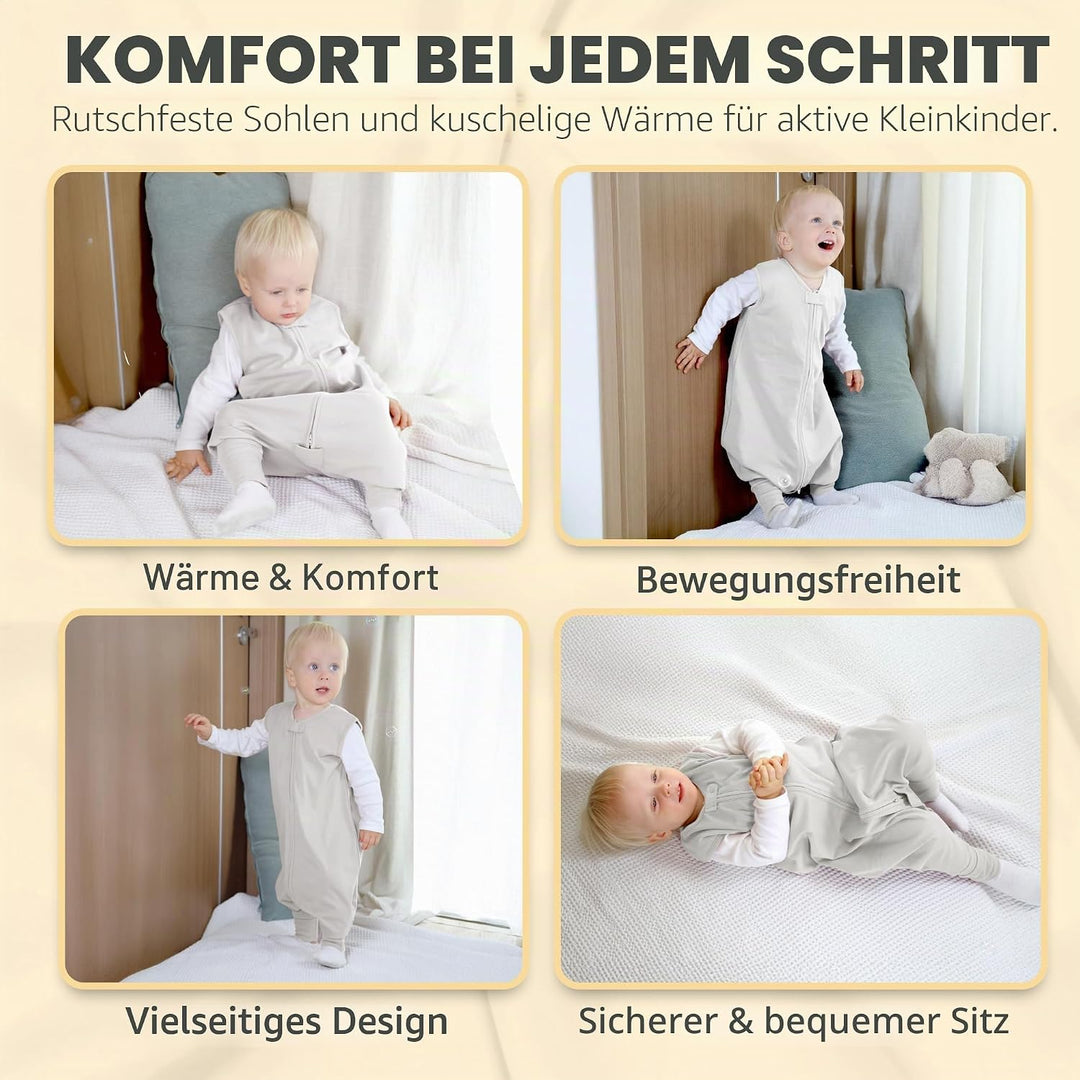 Mama Cheetah Baby Schlafsack mit Füsse 0.5 TOG, Sommerschlafsack, Bio-Baumwolle Baby Schlafsäcke ohn