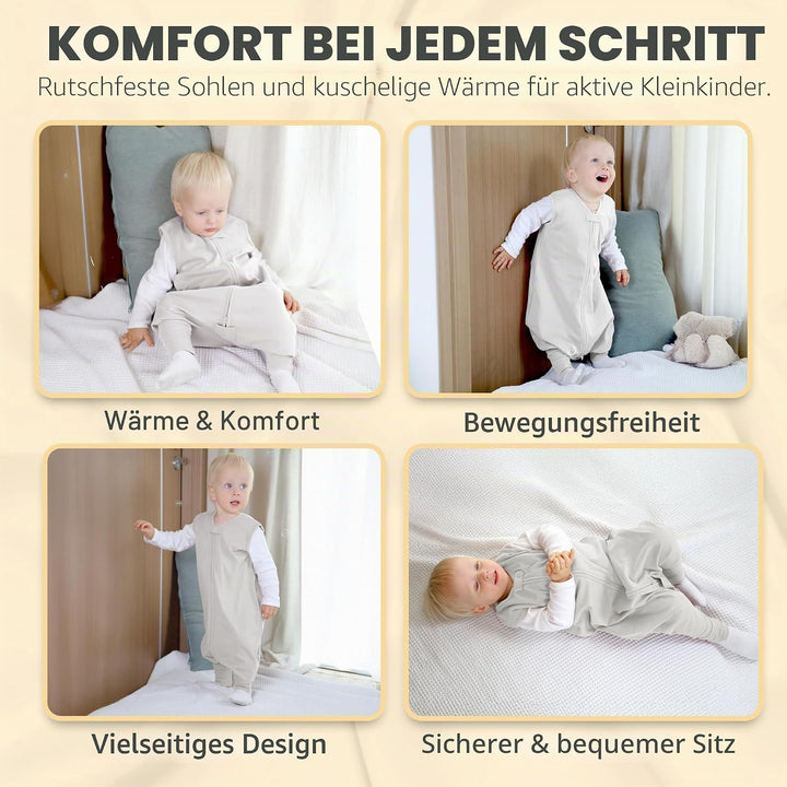 Mama Cheetah Baby Schlafsack mit Füsse 0.5 TOG, Sommerschlafsack, Bio-Baumwolle Baby Schlafsäcke ohn