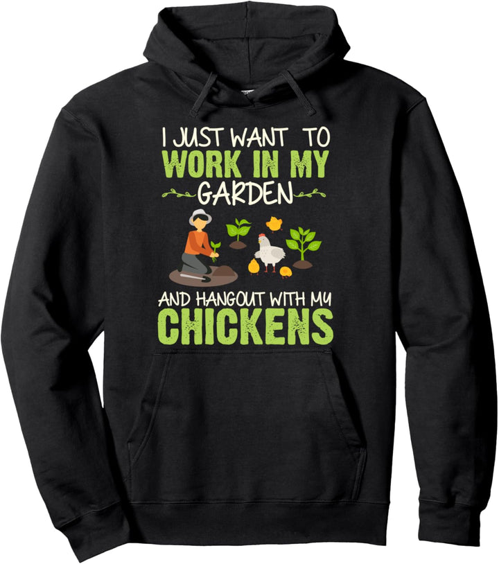 Bauernhof Tier Garten Hühner Hobbygärtner Lustiges Gärtner Pullover Hoodie