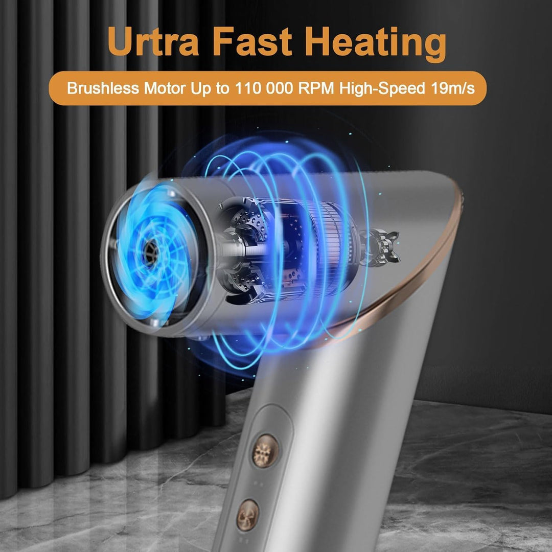 8 in 1 Hair Dryer Brush Set Air Hair Styler Curling Negative Ionic Foldable Hot Air Hair Dryer Brush