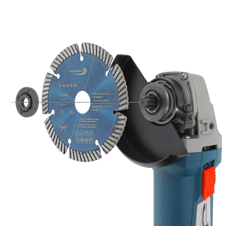 PRODIAMANT Fastcut Highspeed Diamant-Trennscheibe 115 mm x 22,23 mm für sehr harte Baustoffe wie Kal