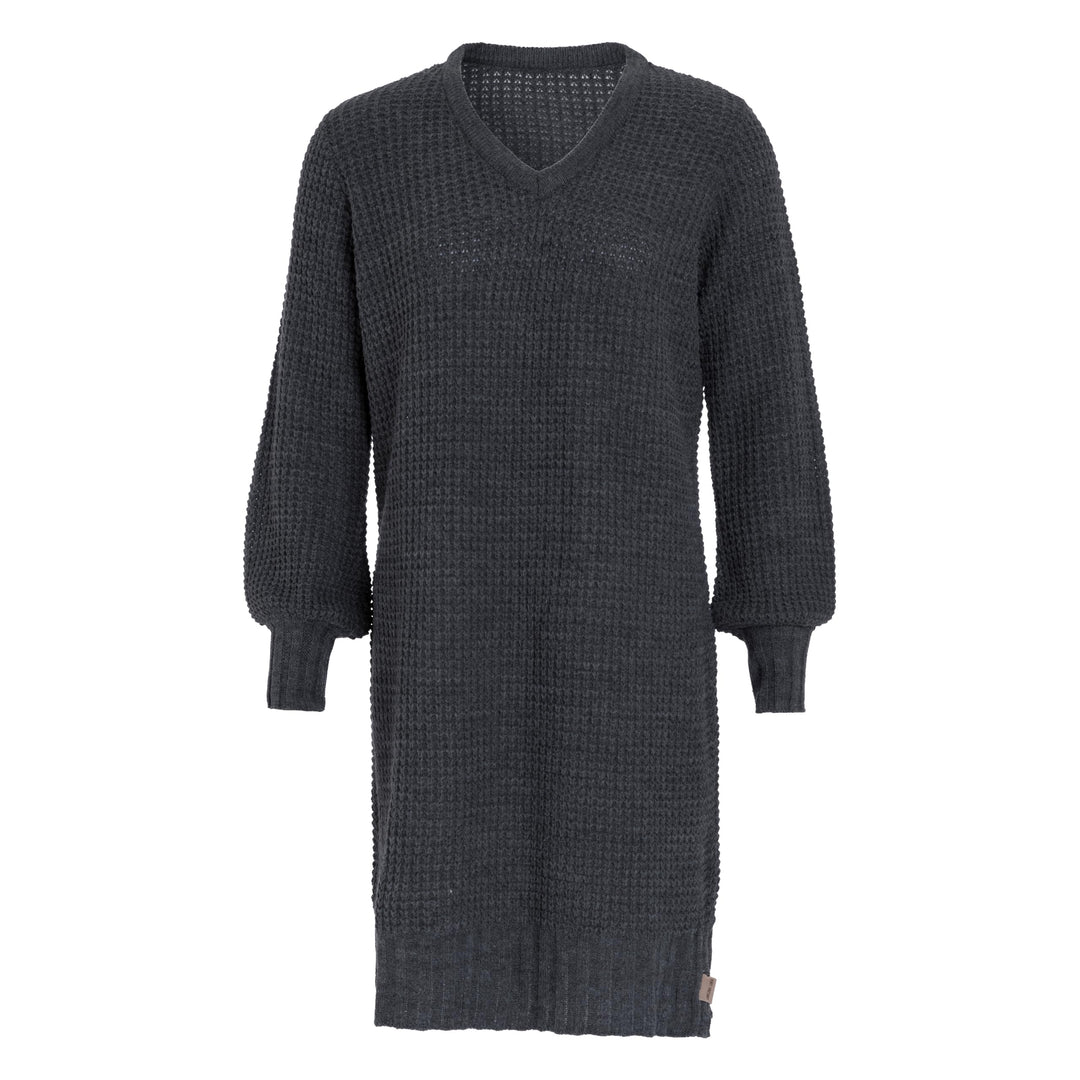 KNIT FACTORY - Robin Strickkleid, Anthrazit