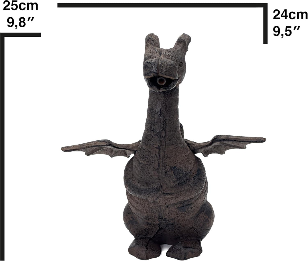 Wasserspeier Drache Figur - Drachen Deko Garten - Wasserspiel Garten Deko - Gartenteich Becken Figur