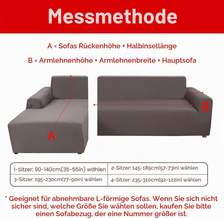 Jaotto Sofa Überwürfe Sofabezug Elastische Spandex Stretch Sofabezüge Couchbezug für L-Form Sofa Uni