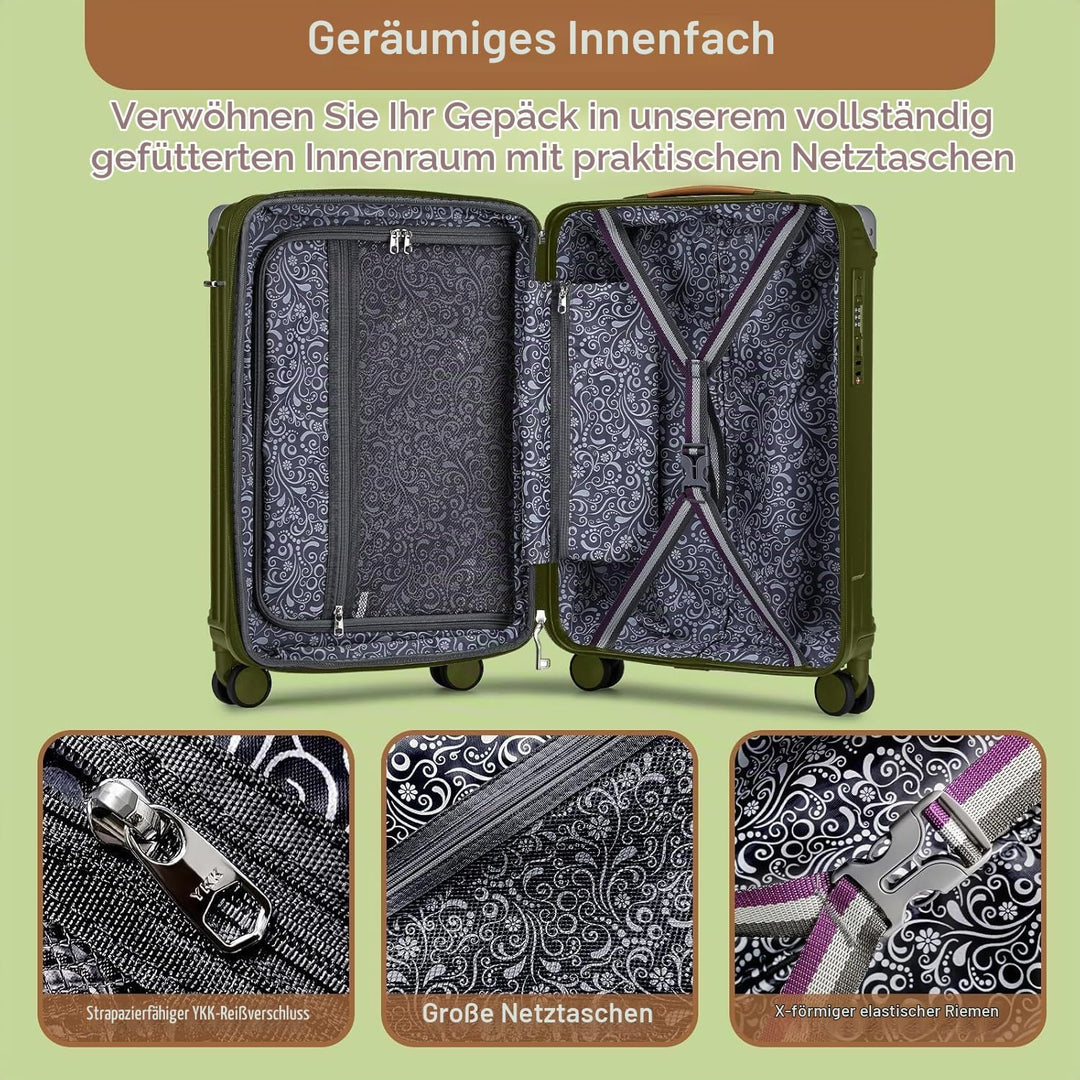 Joyway Koffer Reisekoffer von ABS Hartschalen Erweiterbar Trolley Kofferset mit TSA Schloss und 4 Ro