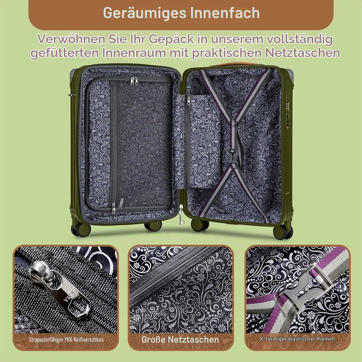 Joyway Koffer Reisekoffer von ABS Hartschalen Erweiterbar Trolley Kofferset mit TSA Schloss und 4 Ro