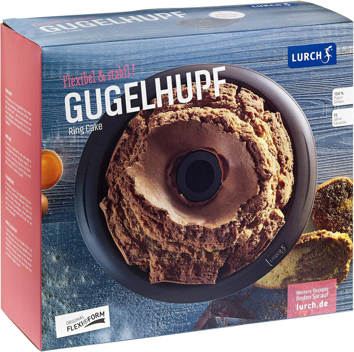 Lurch 85002 FlexiForm Gugelhupf / Kuchenbackform aus 100% BPA-freiem Platin Silikon, Ø 22 x 10 cm, b