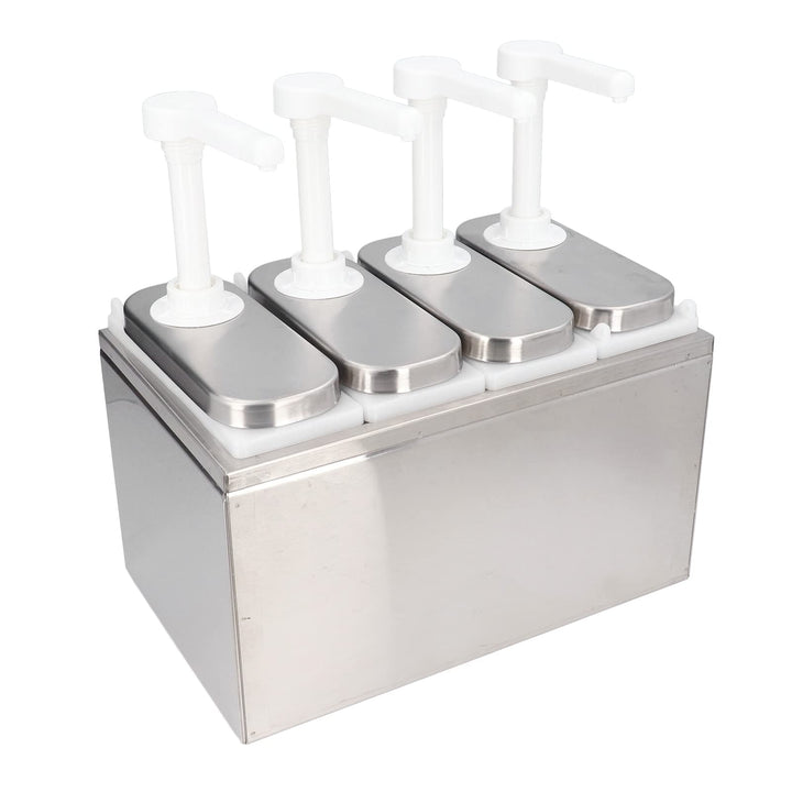 Saucenspender, 1 l, Sossenspender Pumpe, mit Sockel, Abnehmbar, für Ketchup, Salatdressing, Sojasauc