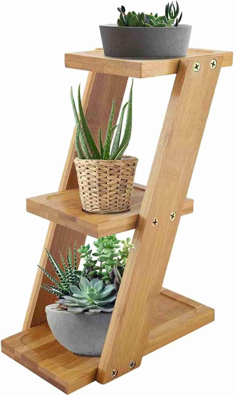 Cocoarm Blumenregal massivem Holz Blumentreppe mit Pflanzenregal 3 Ebenen Blumenständer für innen Ba